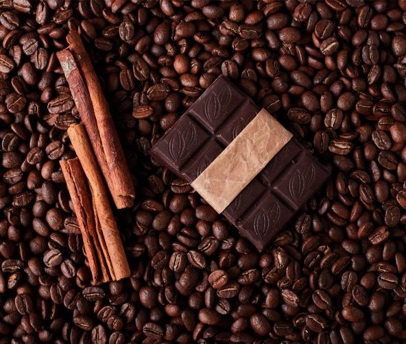coffee beans chocolate cinnamon